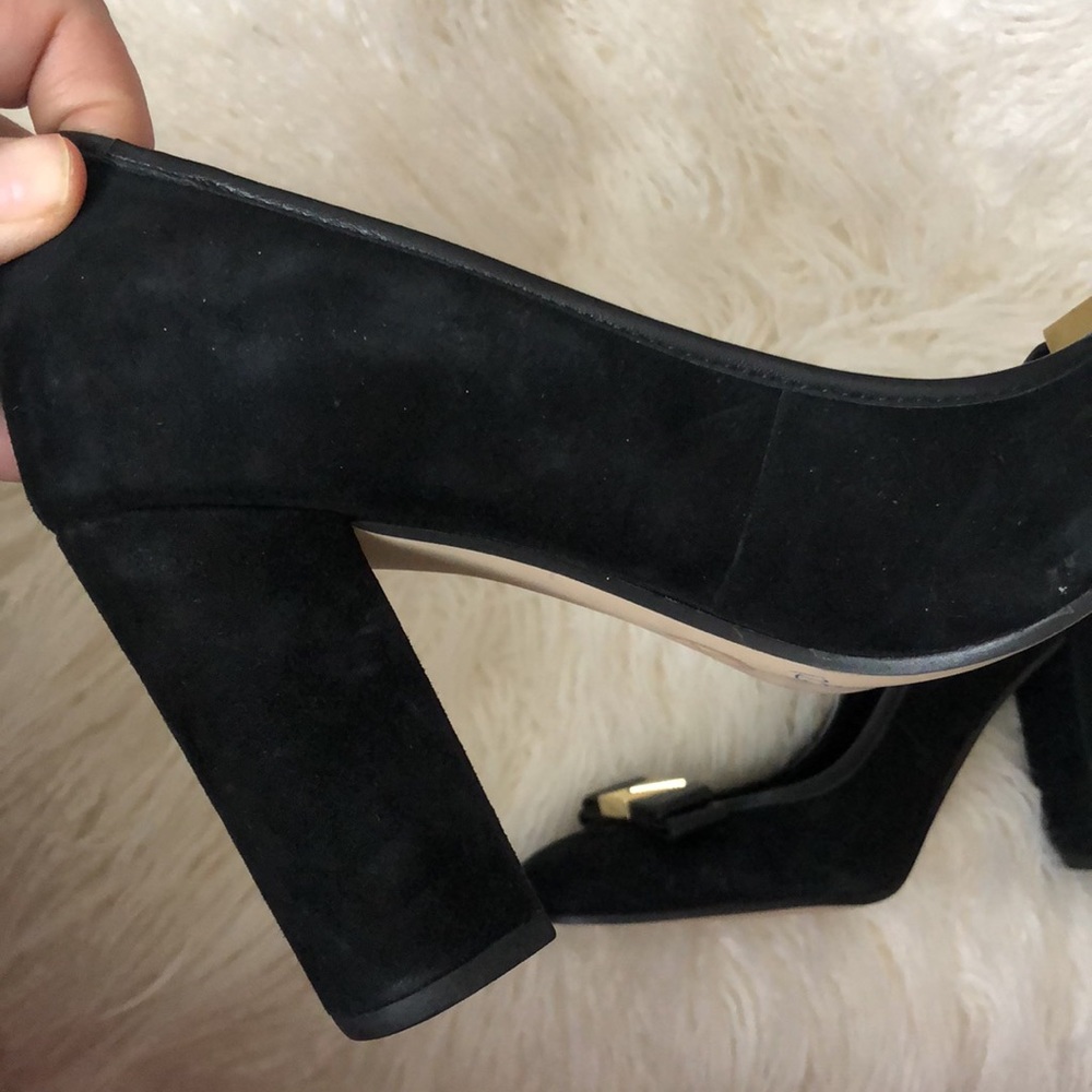 Michael Kors Black Suede Block Heels - Picture 7 of 9